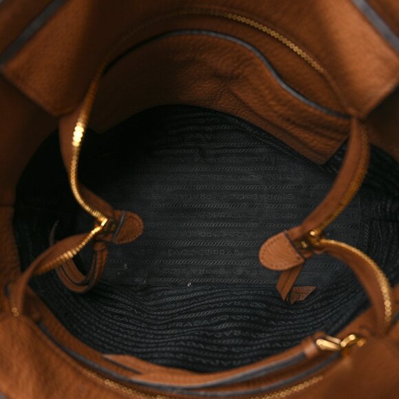 Prada Logo-Embossed Vitello Bucket Bag - Picture 2 of 3